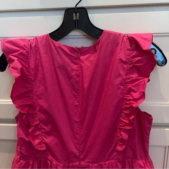 AQUA Ruffled Mini Dress Hot Pink Small - Picture 4 of 9